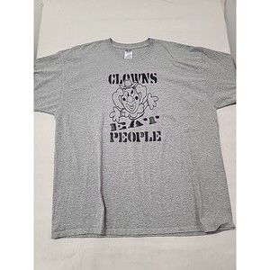 Mens Size 2XL Tee Shirt Clowns Eat People Jerzees Gray